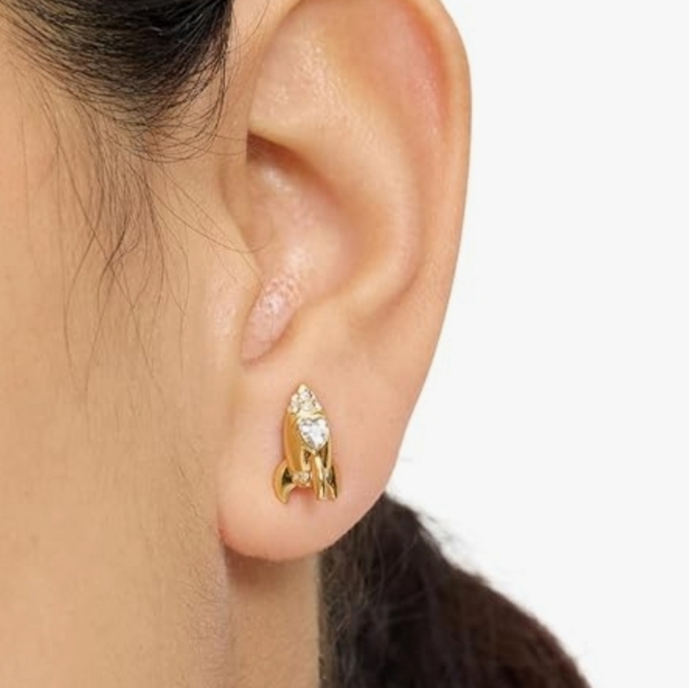 Kate Spade Space Cadet Rocket Studs with Dust Bag NWT - Picture 4 of 6